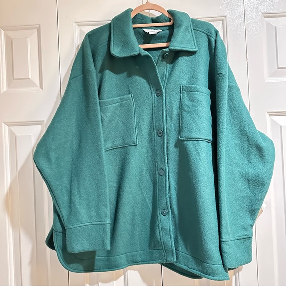 New Liz Claiborne Green Button Up Fleece Shacket Shirt Size 2T - Picture 5 of 11